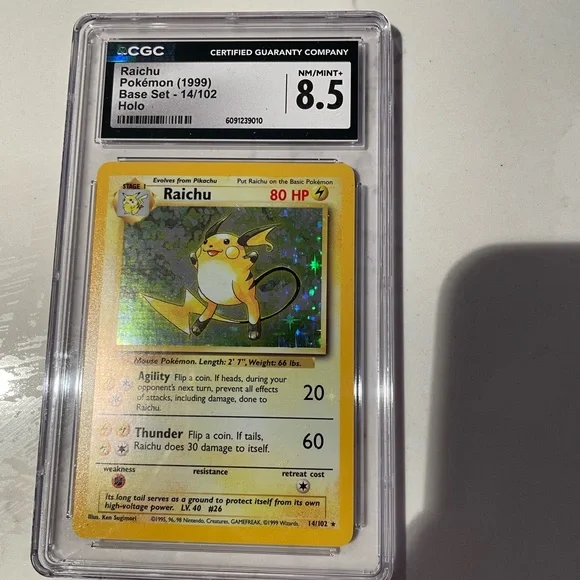 Raichu Pokmon Card 1999 Base Set Holo 14/102 CGC - aseduan.cl